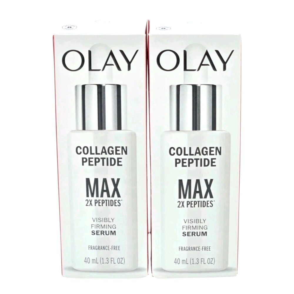 2X Olay Collagen Peptide Visibly Firming Serum 1.3 Fl Oz. Fragrance Free New